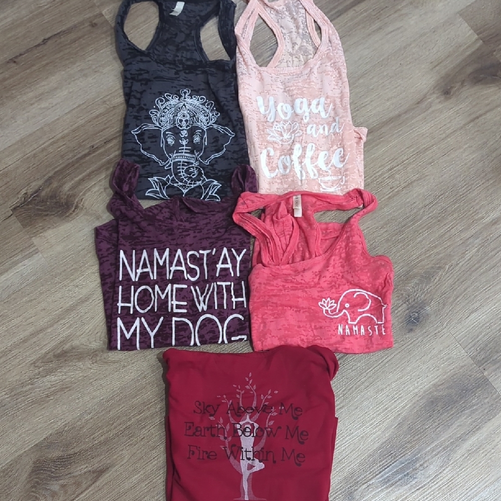 Yoga-Themed Racerback Tank Tops Set
